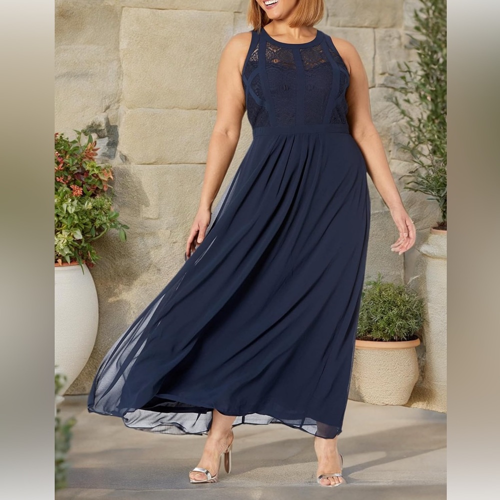CITY CHIC Navy Sleeveless Maxi Dress- NMT SIZE 16